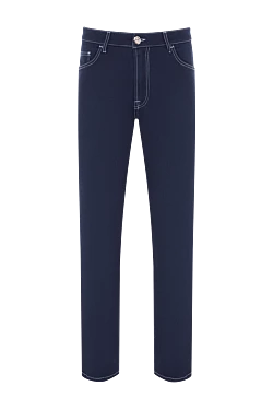 Джинси чоловічі із щільного деніму з декоративними світлими швами.