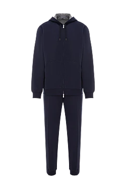 Тёмно синий спортивный костюм с капюшоном и молнией