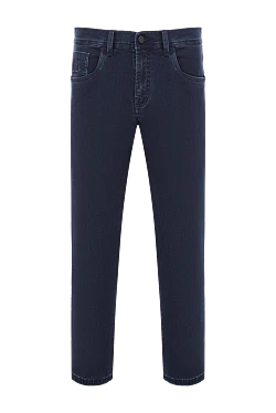 Dark blue jeans with a crocodile patch