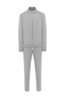 Спортивный костюм мужской светло серый из мягкого трикотажа