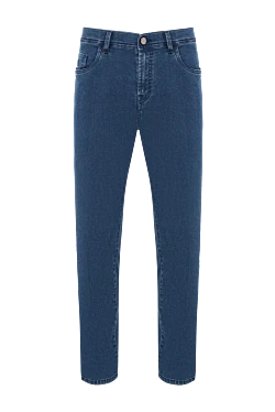 Stretch denim jeans with a crocodile patch