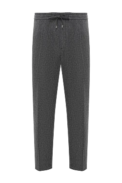 Graphite wool trousers with drawstring