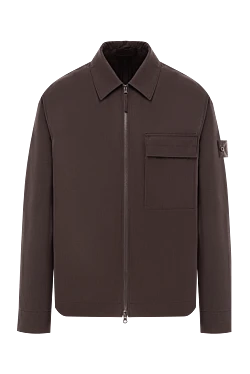 Коричневая куртка-рубашка с нагрудным карманом на клапане