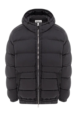 Black lightweight nylon down jacket