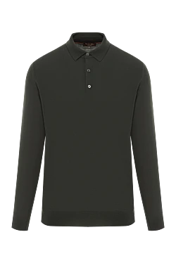 Поло з довгими рукавами з ультратонкої вовни Wish зелене