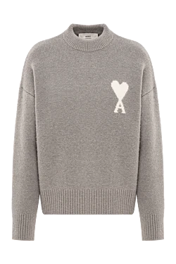 Grey jumper with white heart logo