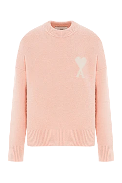 Powder-colored alpaca crew neck jumper