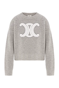 Сірий джемпер Triomphe з круглим вирізом із натуральної вовни