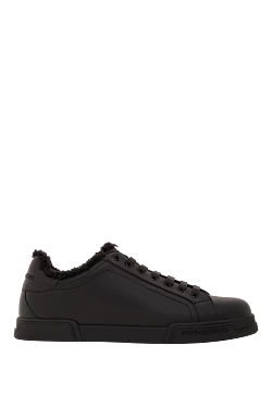 Зимові снікери Portofino Light із телячої шкіри чорного кольору