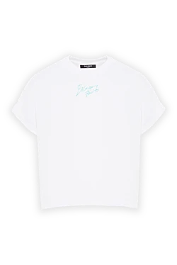 White cotton T-shirt with contrasting print