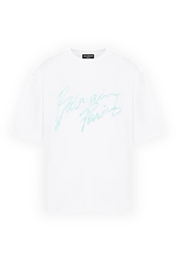 Біла футболка з логотипом-підписом з натуральної бавовни