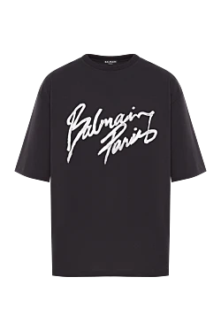 Чорна футболка оверсайз із принтом-логотипом у стилі \"розчерк пензля\"