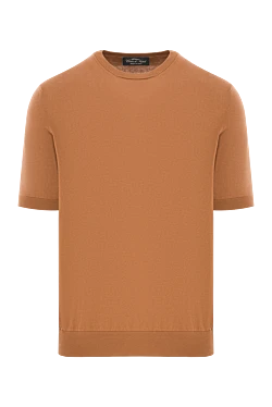 Short sleeve jumper made of brown cotton