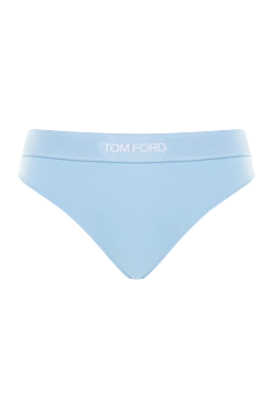 Голубые стринги из эластичного модала с тональной эластичной лентой