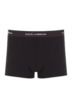 Боксеры черные стандартного кроя из хлопкового джерси