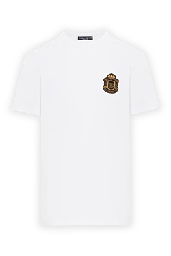 Біла чоловіча футболка з джерсі з аплікацією