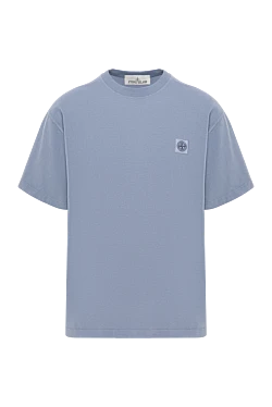 Футболка блакитна з короткими рукавами з чесаної органічної бавовни