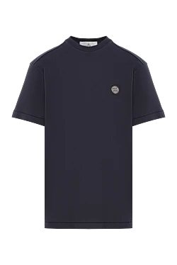 Футболка синя з короткими рукавами з бавовняного трикотажу