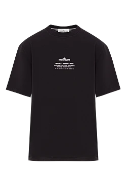 Футболка чорна з короткими рукавами з чесаної органічної бавовни