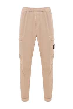 Брюки-карго бежеві звуженого крою з поясом на шнурівці