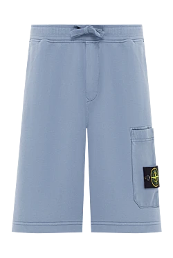 Blue organic cotton fleece sports shorts