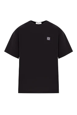 Футболка чорного кольору з чесаної органічної бавовни