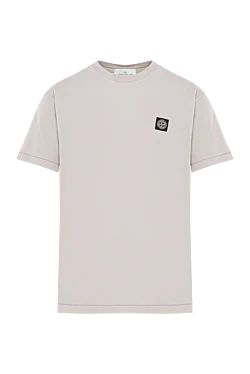 Футболка сірого кольору з короткими рукавами з бавовняного трикотажу