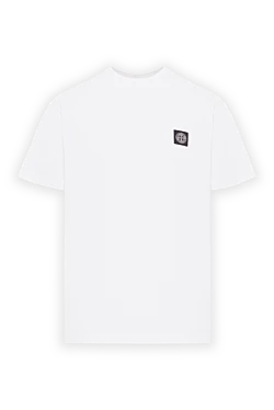 Футболка білого кольору з короткими рукавами з бавовняного трикотажу