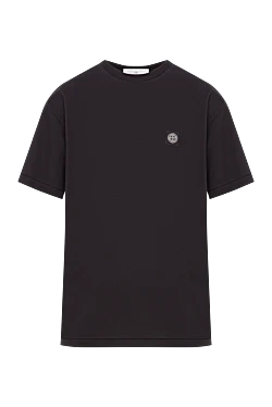 Футболка чорного кольору з короткими рукавами з бавовняного трикотажу