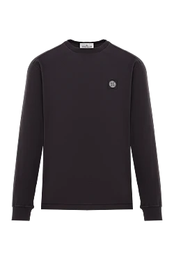 Black cotton jersey sweatshirt