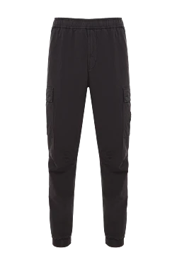 Штани-карго стандартного звуженого крою з поясом на шнурівці чорного кольору