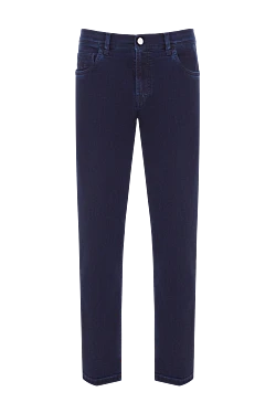 Dark blue men's premium straight-leg jeans