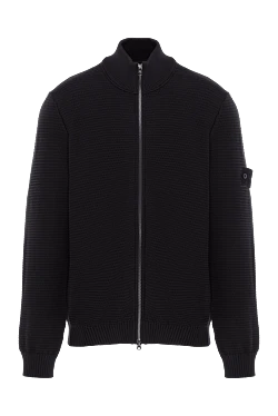 Свободный кардиган на молнии с карманами черного цвета