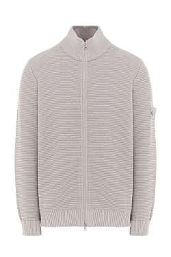 Свободный кардиган на молнии с карманами серого цвета