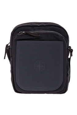 Синяя сумка-клатч из нейлона с прорезиненным карманом