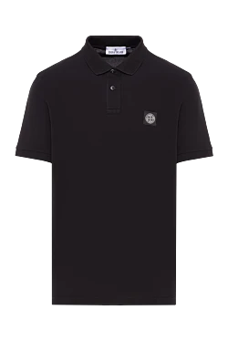 Черное поло из хлопка с нашивкой логотипа Compass