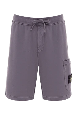 Спортивные серые шорты стандартного кроя с накладным карманом