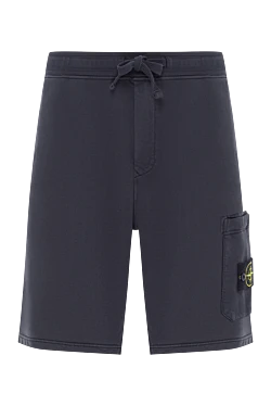 Спортивные синие шорты стандартного кроя с накладным карманом