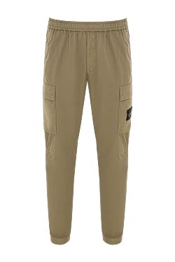 Штани карго із зеленої стрейч бавовни Paracadute