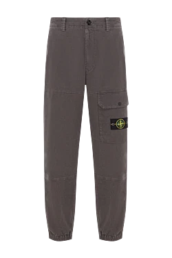Сірі штани-карго з органічної бавовни з еластичними манжетами