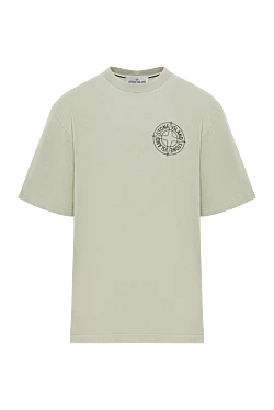 Серо-зеленая футболка стандартного кроя с принтом Outline Compass