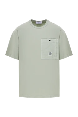 A regular-fit green T-shirt with a chest pocket.