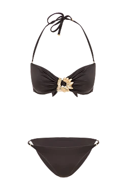 Two-piece swimsuit with a sun-shaped metal buckle