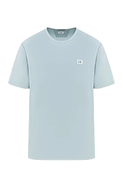 Men's light blue straight-cut T-shirt with a classic round neck