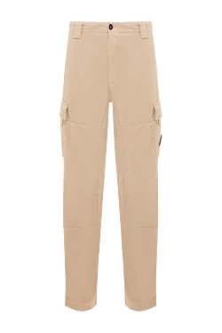 Men's beige tapered cargo pants