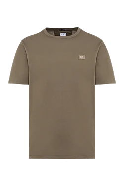 Olive mercerized cotton T-shirt