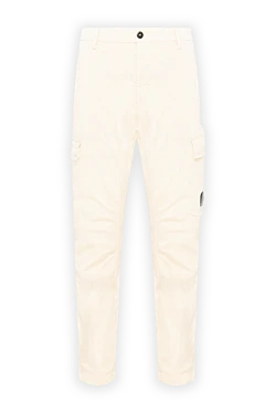 White cargo pants with voluminous side pockets