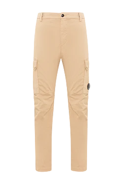 Sand-colored cargo pants with voluminous side pockets