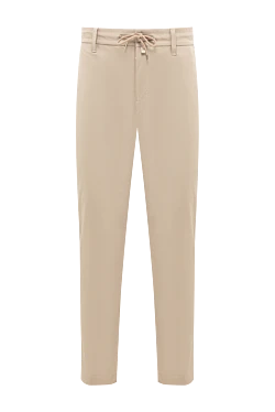 Бежеві чоловічі штани-чінос звуженого крою на кулісці