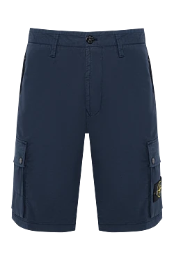 Skinny blue Bermuda cargo shorts with zip pockets